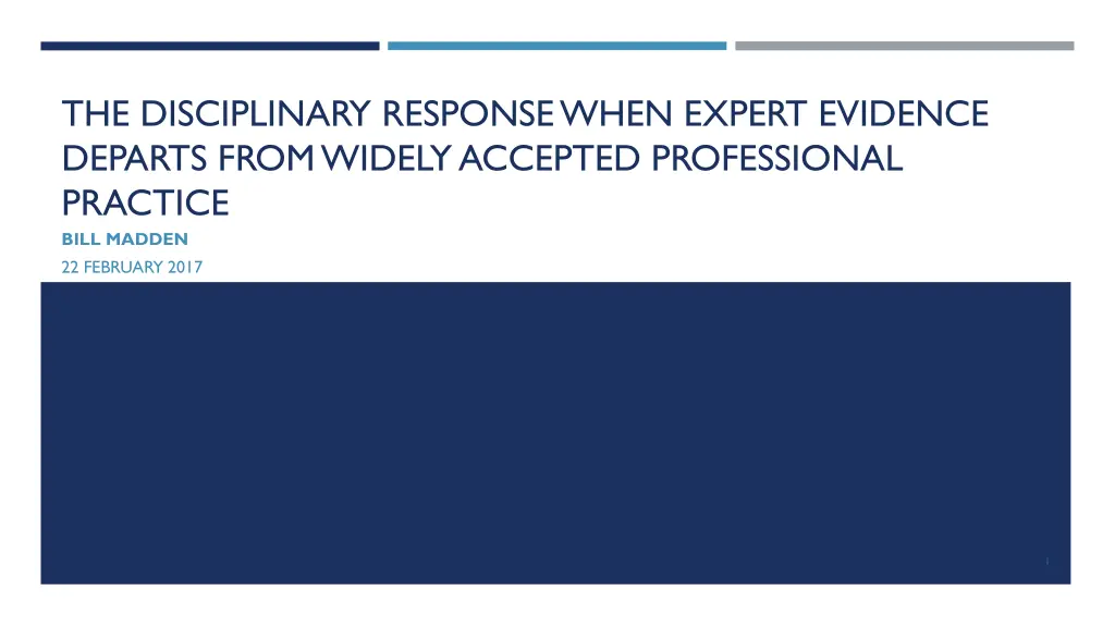 the disciplinary response when expert evidence n.w