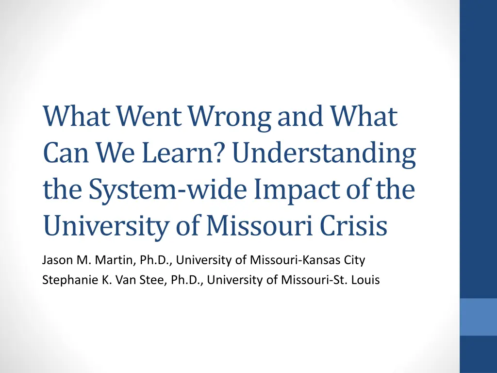 what went wrong and what can we learn n.w