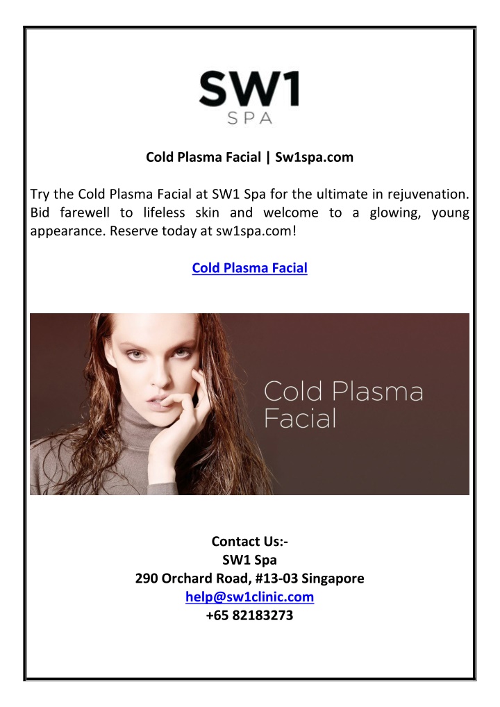 cold plasma facial sw1spa com n.w