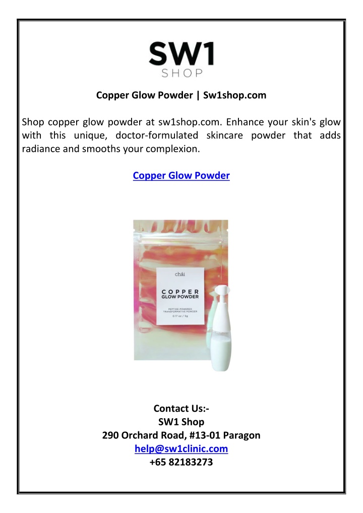 copper glow powder sw1shop com n.w