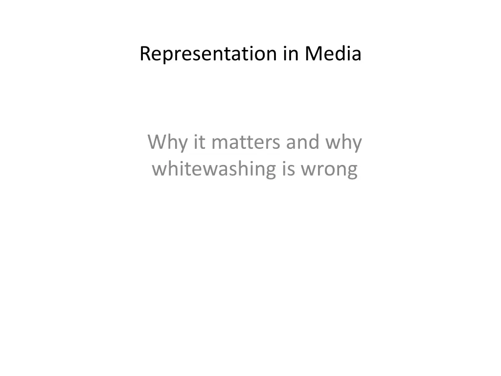 representation in media n.w