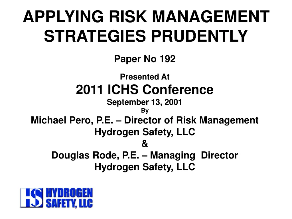 applying risk management strategies prudently n.w