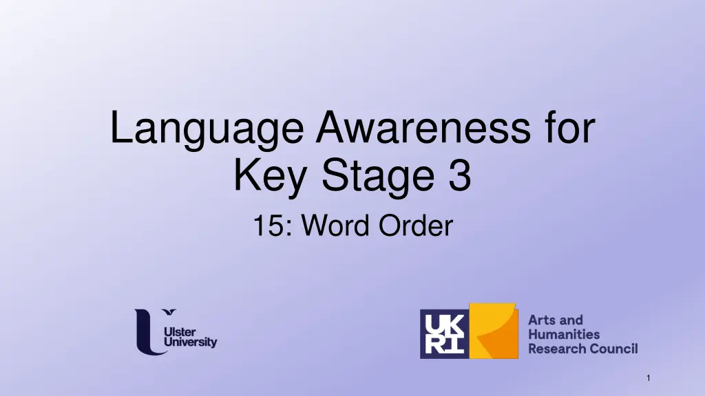 language awareness for key stage 3 15 word order n.w