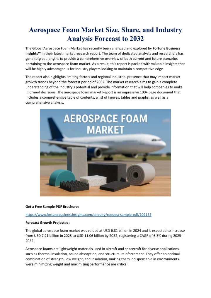 aerospace foam market size share and industry n.w