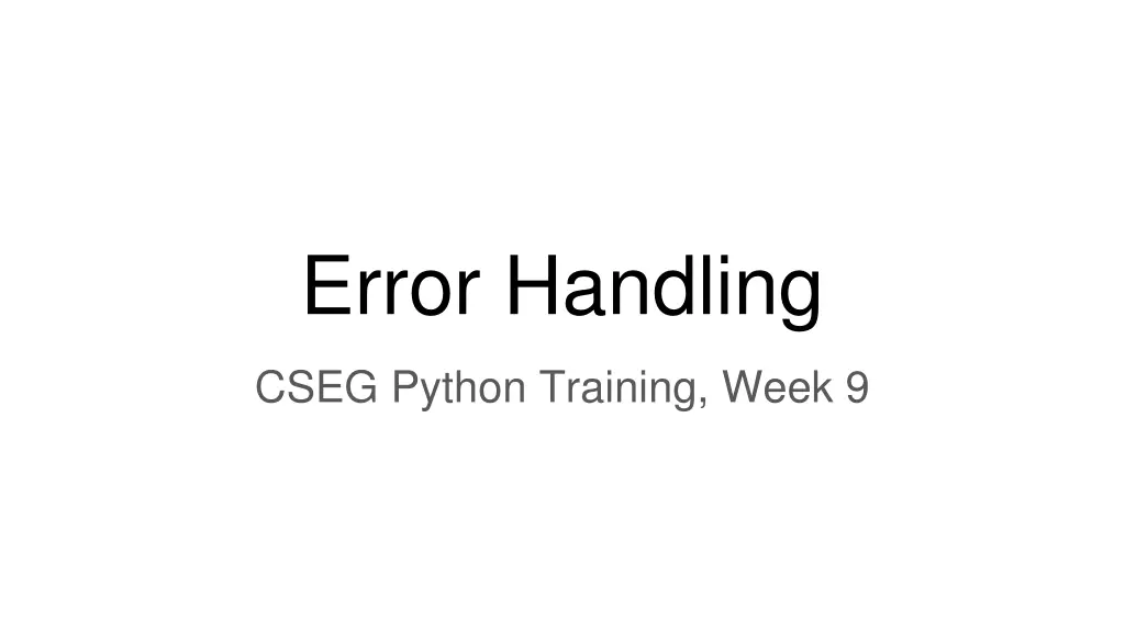 error handling n.w