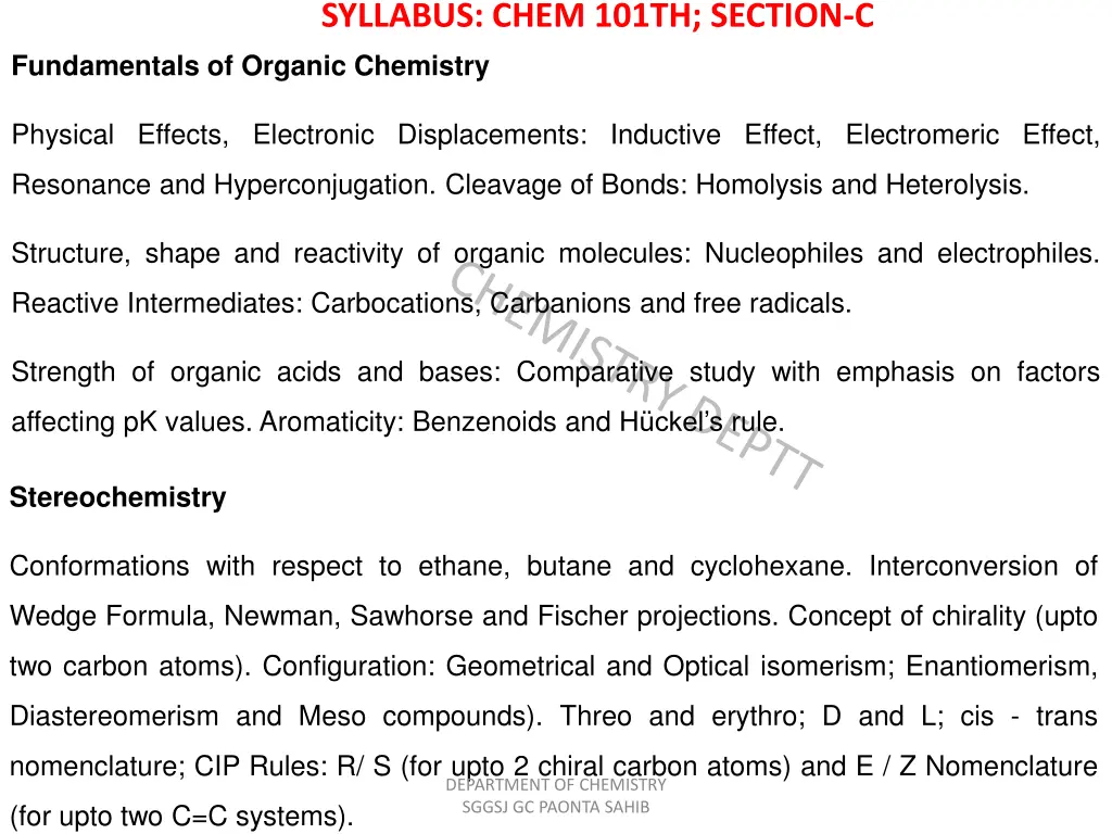 syllabus chem 101th section c n.w