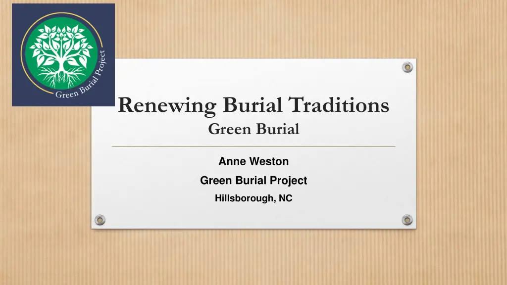 renewing burial traditions green burial n.w