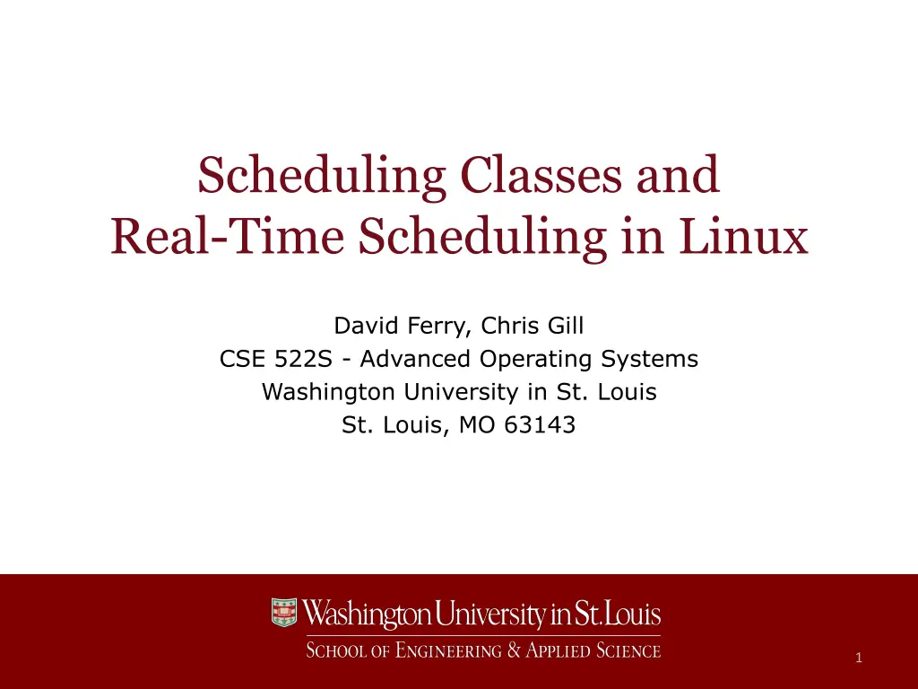 scheduling classes and real time scheduling n.w