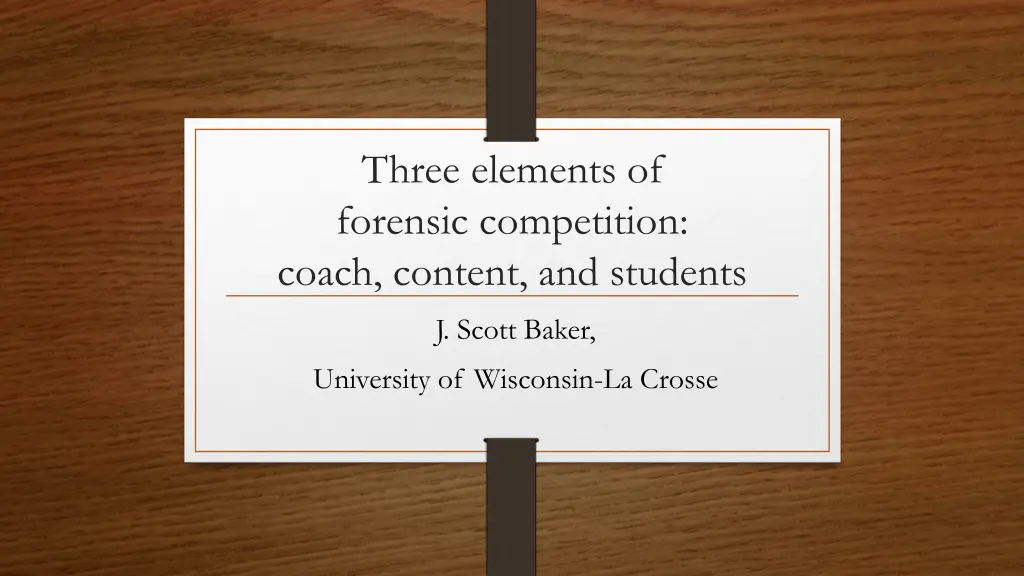 three elements of forensic competition coach n.w