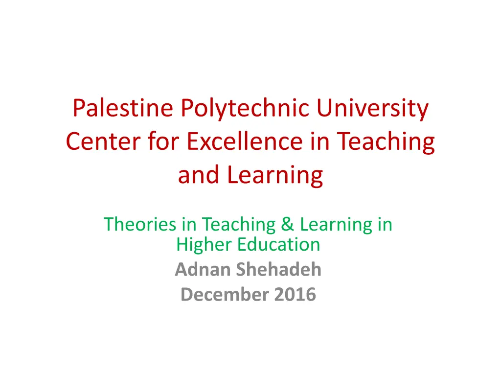 palestine polytechnic university center n.w