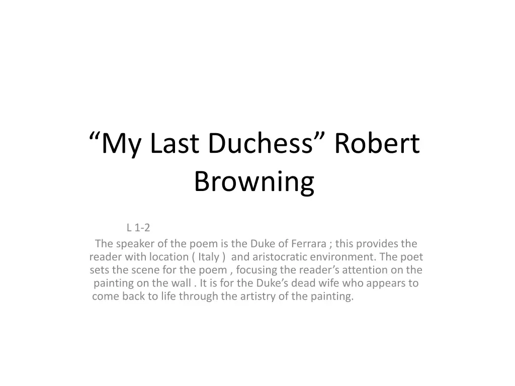 my last duchess robert browning n.w