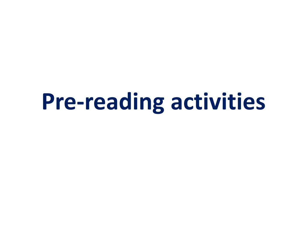 pre reading activities n.w