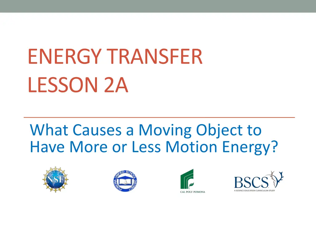 energy transfer lesson 2a n.w