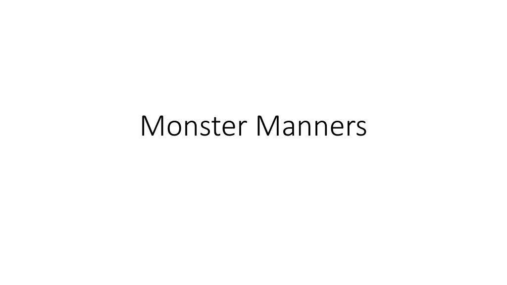 monster manners n.w