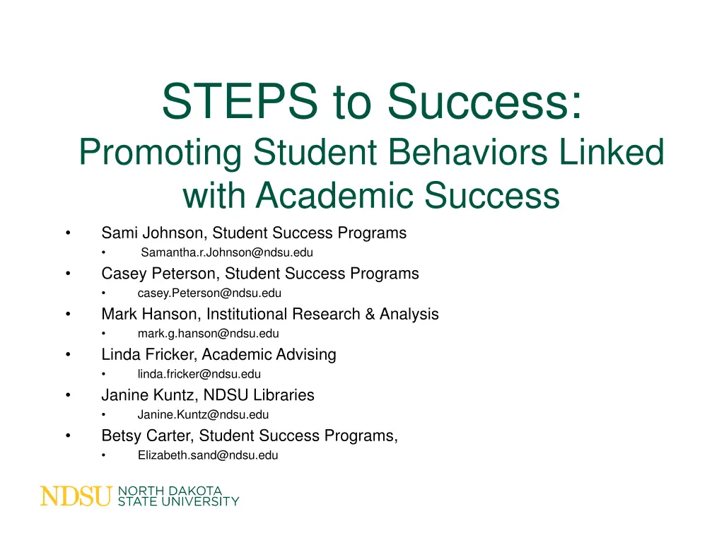steps to success promoting student behaviors n.w