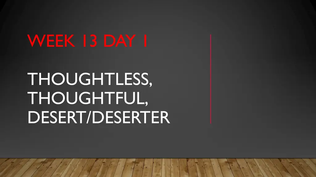 week 13 day 1 n.w
