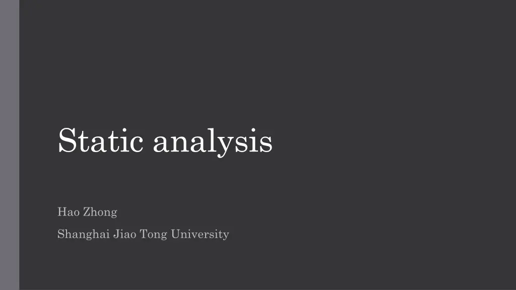 static analysis n.w