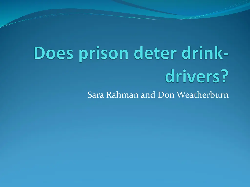 sara rahman and don weatherburn n.w
