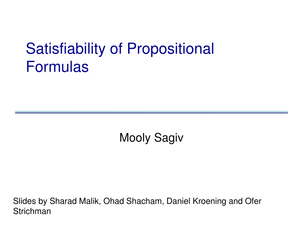 satisfiability of propositional formulas n.w