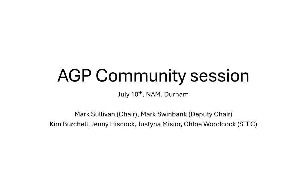 agp community session july 10 th nam durham n.w