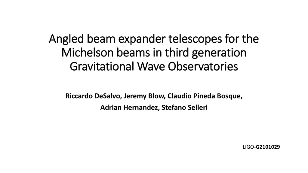 angled beam expander telescopes for the angled n.w