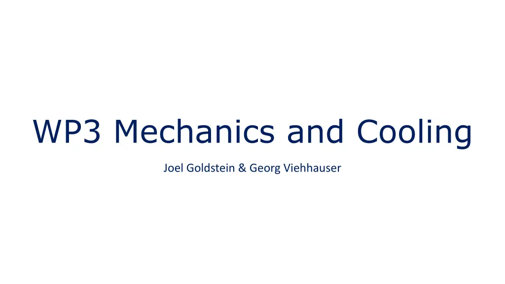 wp3 mechanics and cooling n.w
