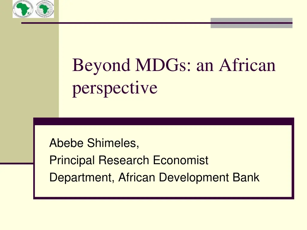 beyond mdgs an african perspective n.w