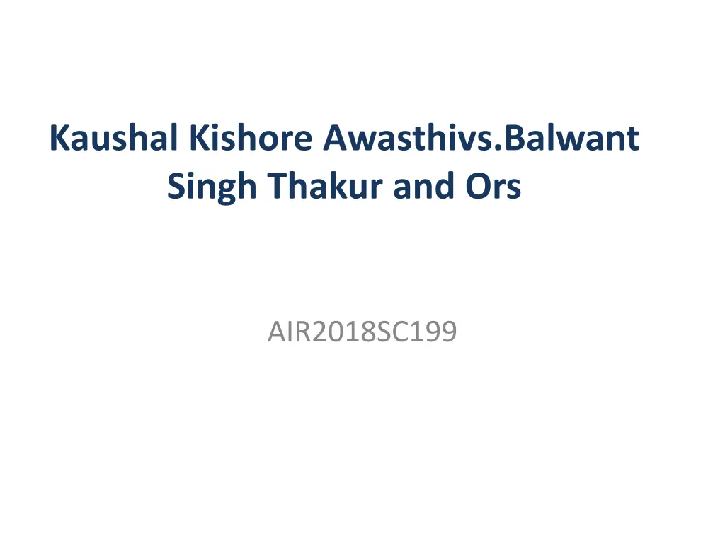 kaushal kishore awasthivs balwant singh thakur n.w