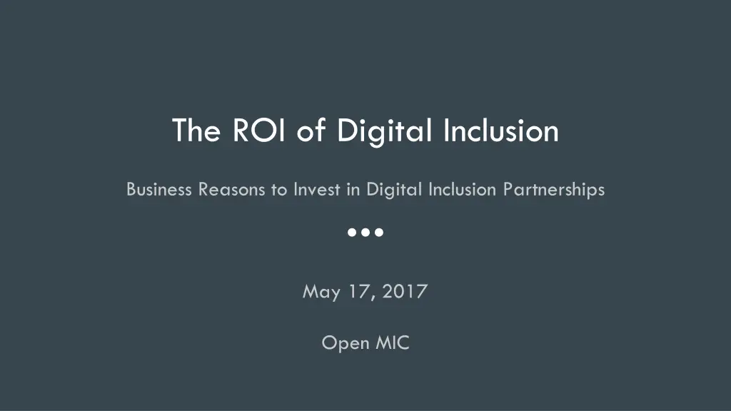 the roi of digital inclusion n.w