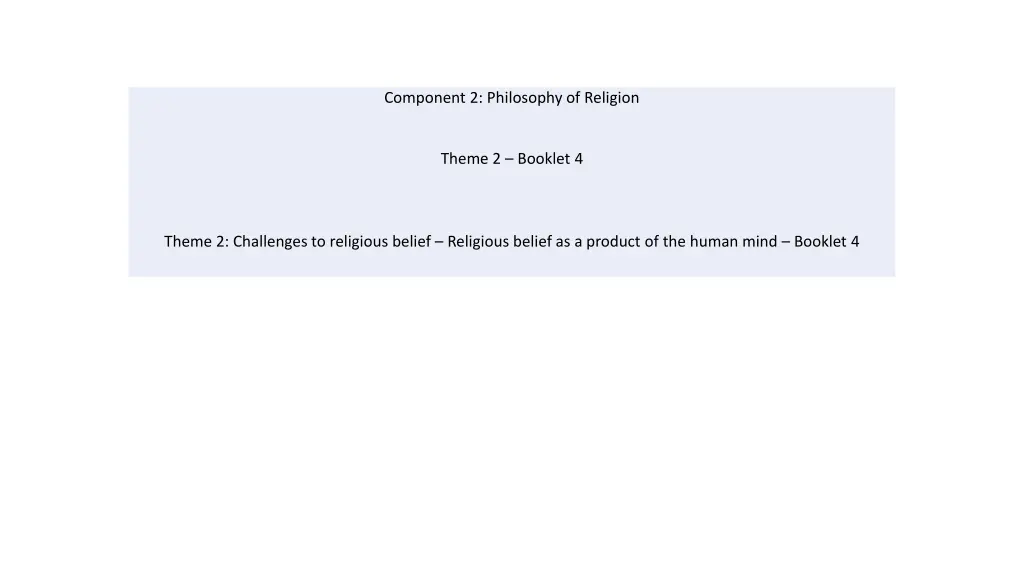 component 2 philosophy of religion n.w