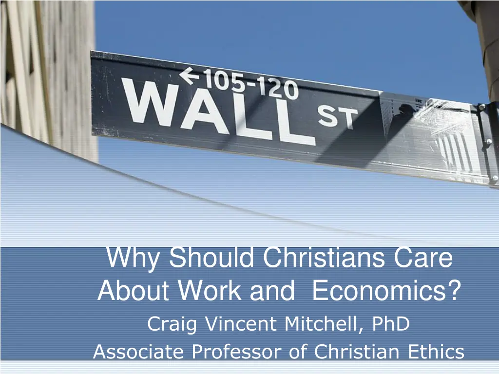 why should christians care about work n.w