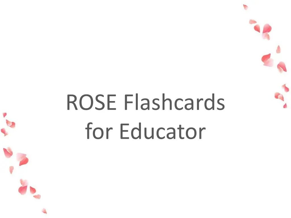 rose flashcards for educator n.w