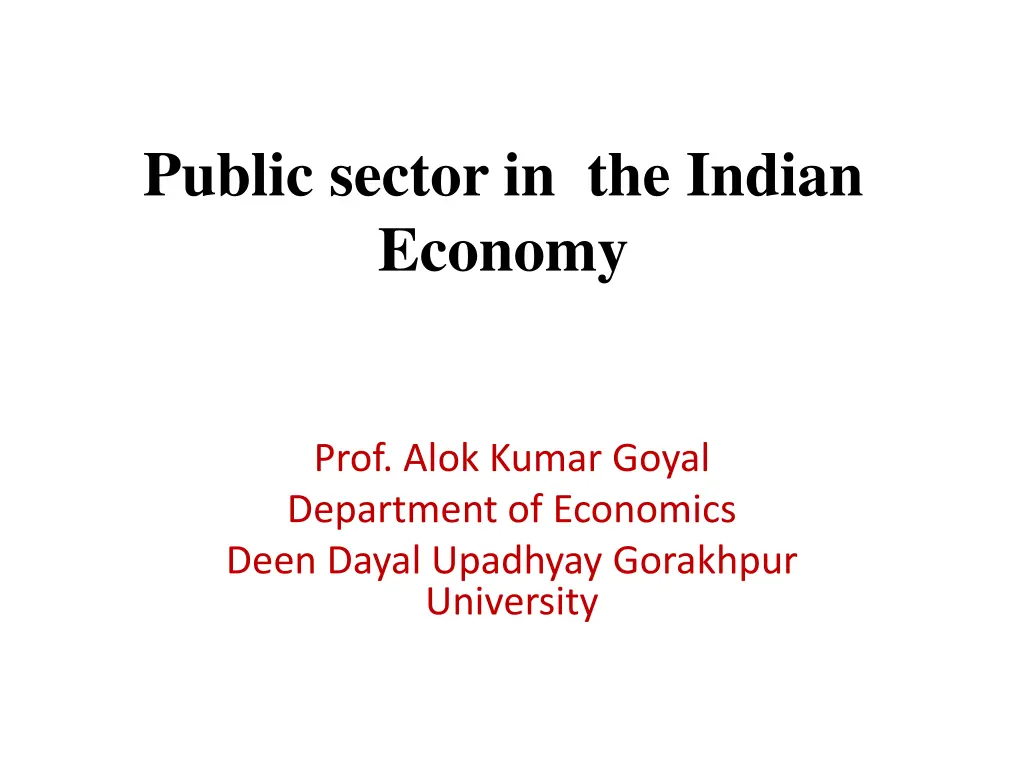 public sector in the indian economy n.w