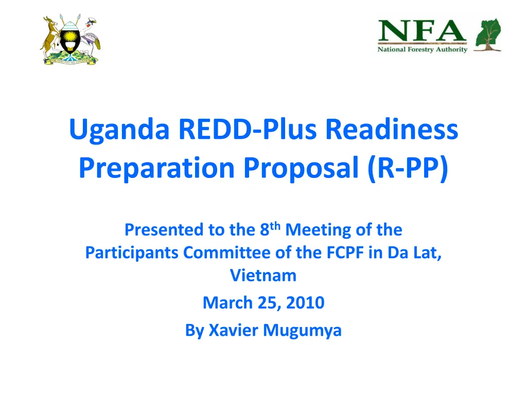 uganda redd plus readiness preparation proposal n.w