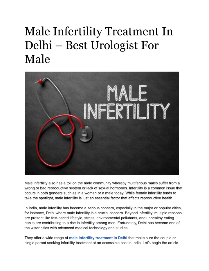 male infertility treatment in delhi best n.w