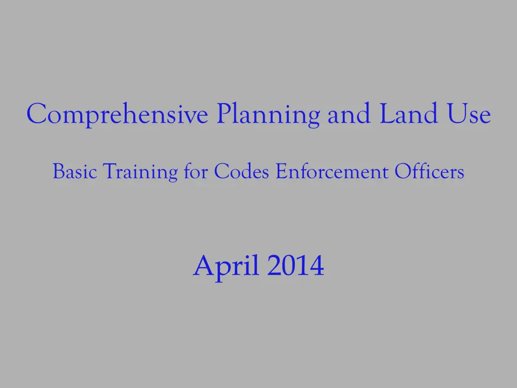 comprehensive planning and land use n.w