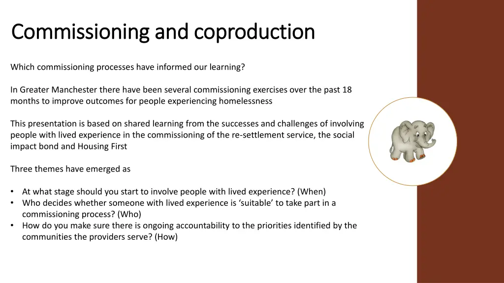 commissioning and coproduction commissioning n.w