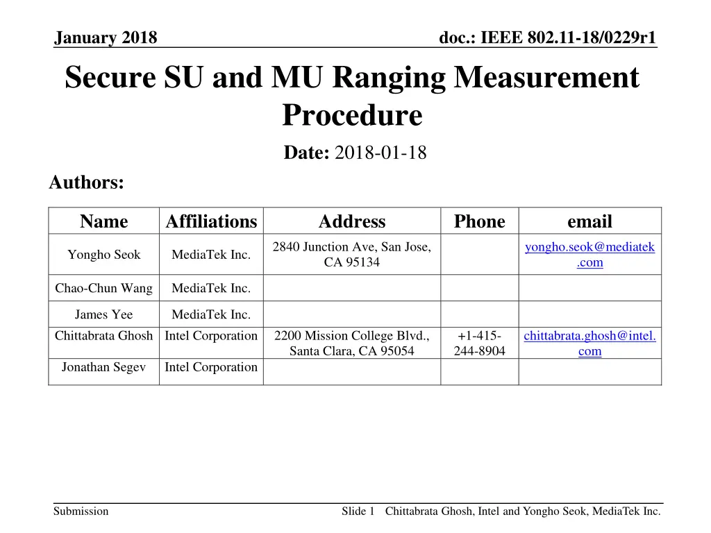 january 2018 secure su and mu ranging measurement n.w