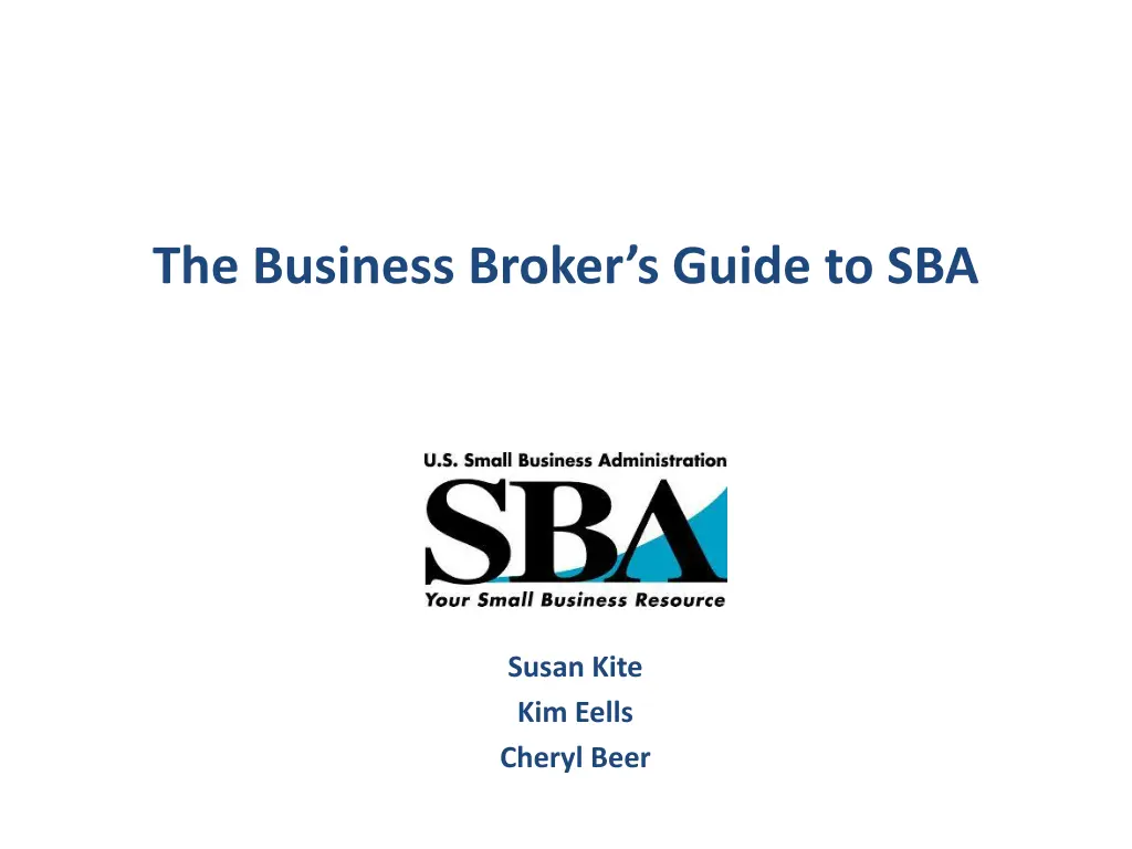 the business broker s guide to sba n.w