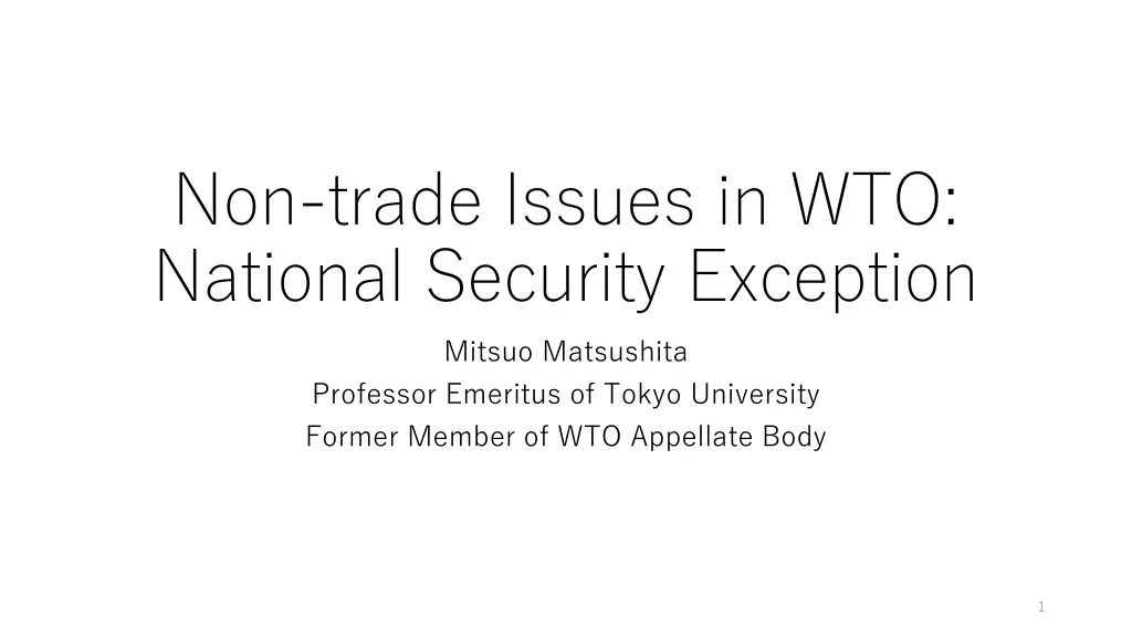 non trade issues in wto national security n.w