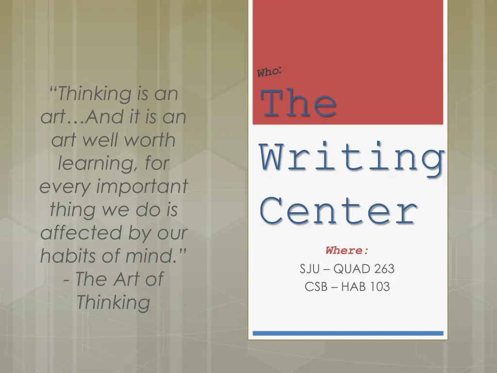 the writing center n.w