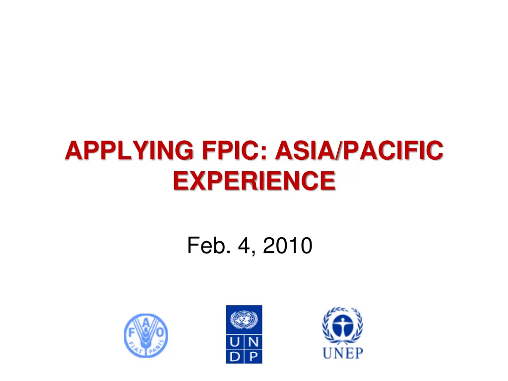 applying fpic asia pacific experience n.w