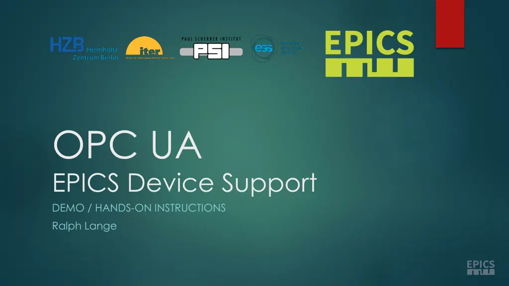 opc ua epics device support demo hands n.w