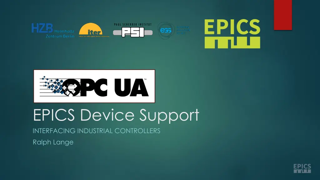 opc ua epics device support interfacing n.w