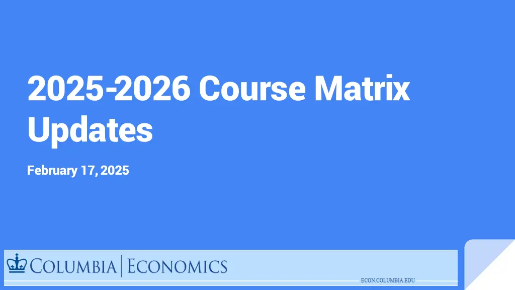 2025 2026 course matrix updates n.w