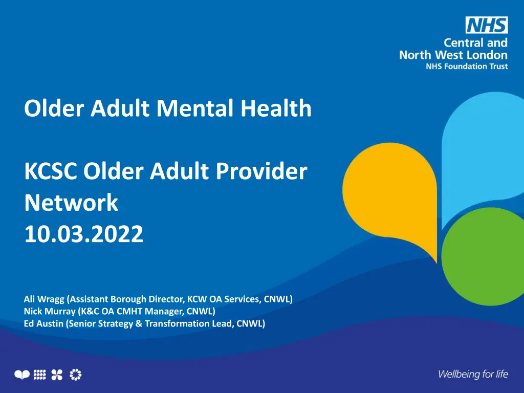 older adult mental health n.w
