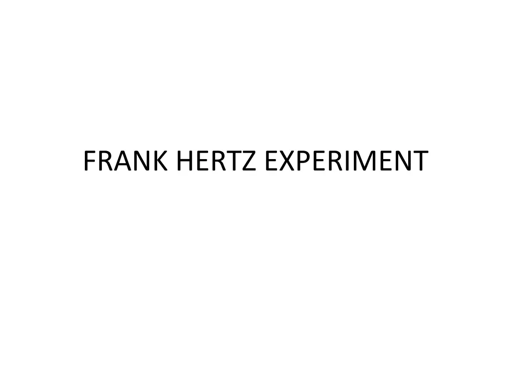 frank hertz experiment n.w