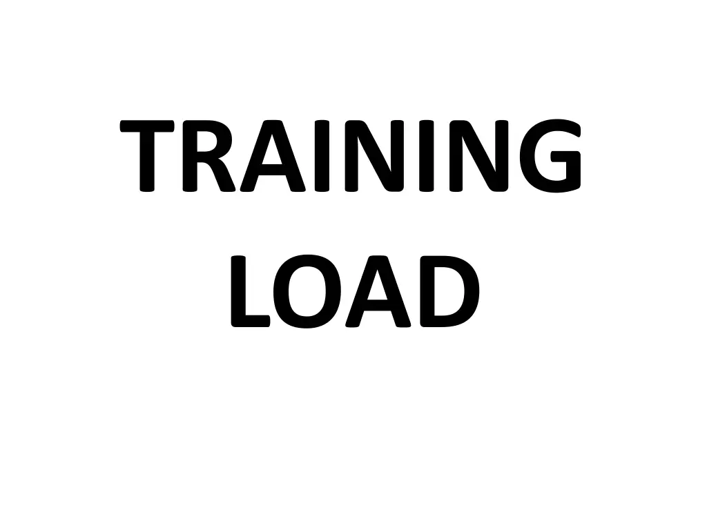 training load n.w