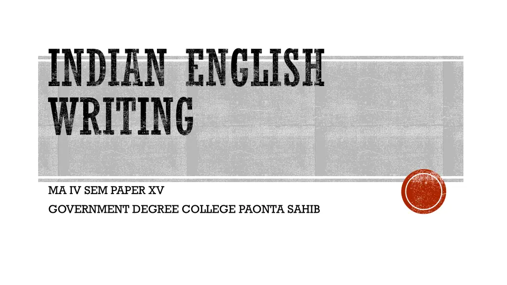 indian english writing n.w