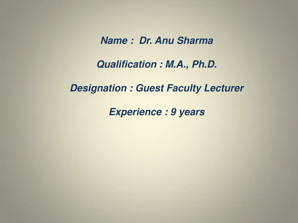 name dr anu sharma n.w